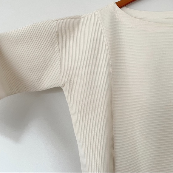 Anthropologie x Maeve • chrissy ribbed dolman-sleeved sweater cream sz M petite - Picture 9 of 10